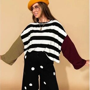 DRESSED IN LALA Ozzy Long Sleeve Tee in Grunge Sprites